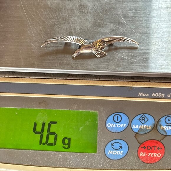 VTG Sterling Silver 925 Flying Seagull Textured Brooch Size 2.5" Length - Picture 14 of 14